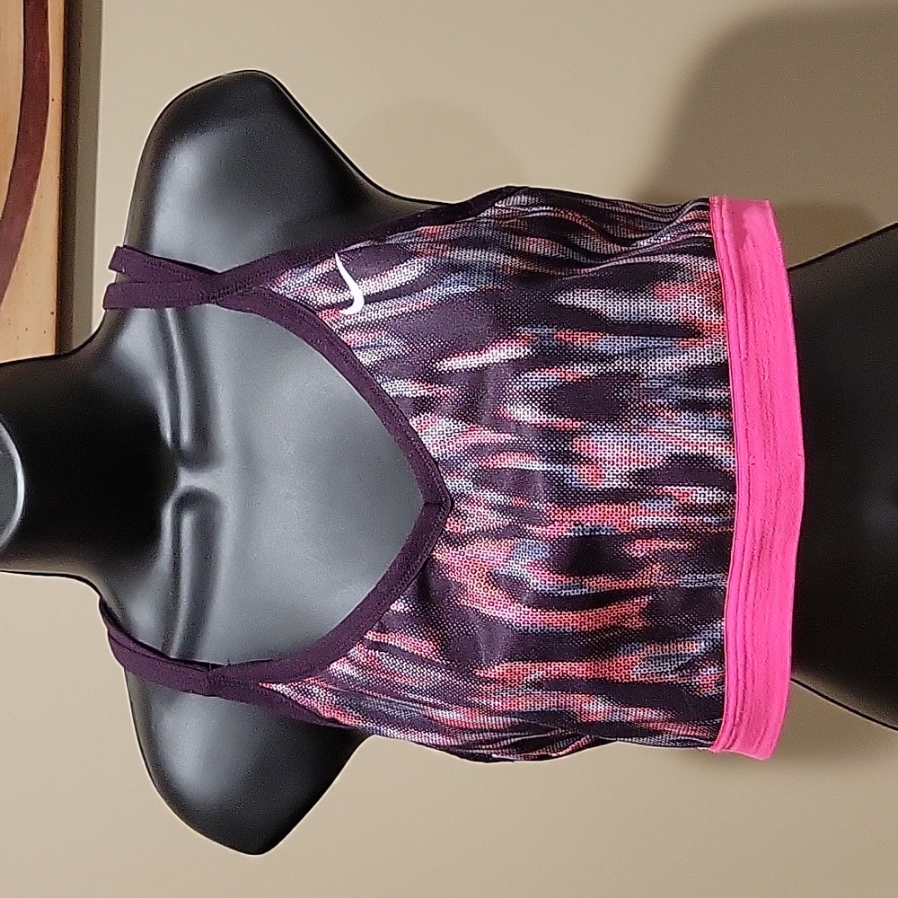 EUC Nike Indy Double Strap Dri-Fit Pink and Purple Sports Bra  XL